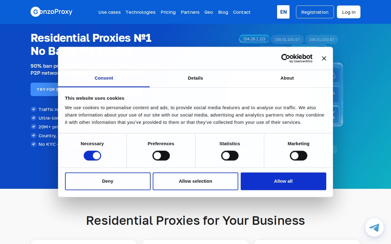 GonzoProxy home page