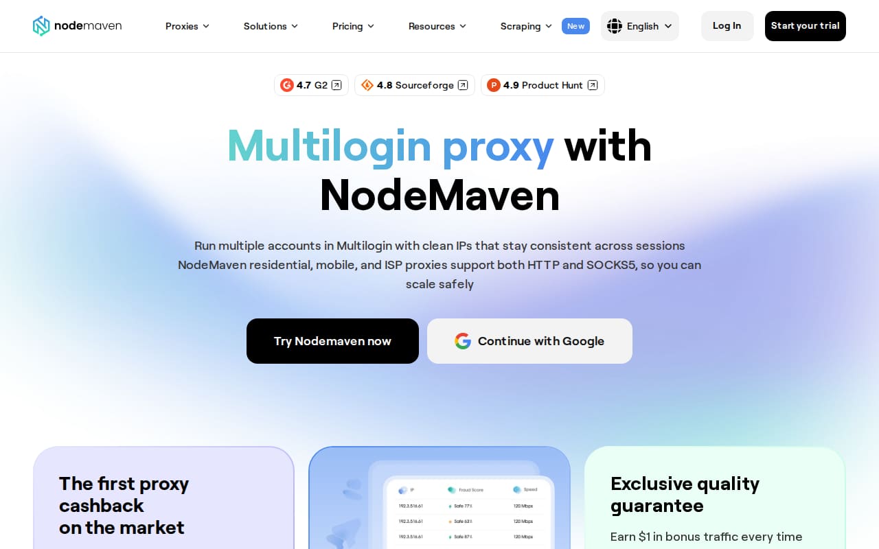 NodeMaven signup page