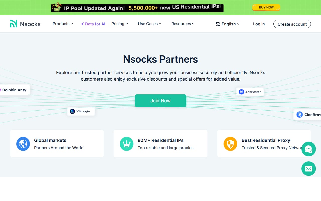 Nsocks integrations page